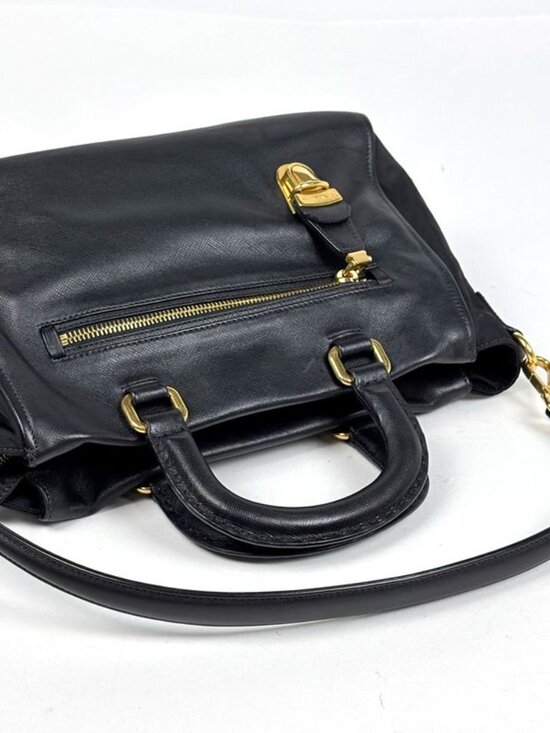 Prada 2-Way Shoulder Bag Leather Nero - Picture 6 of 7